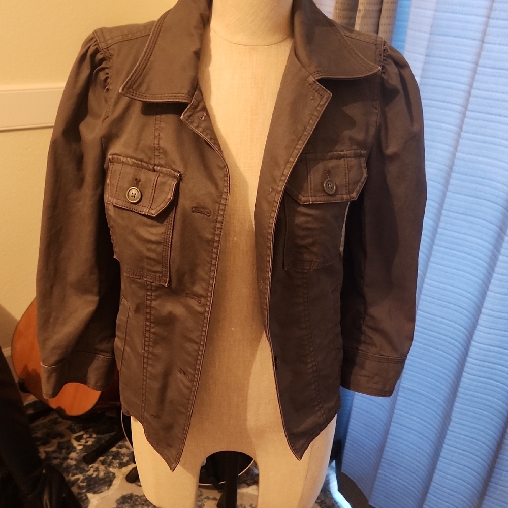 Juicy Couture Brown Utility Jacket with Cropped Style